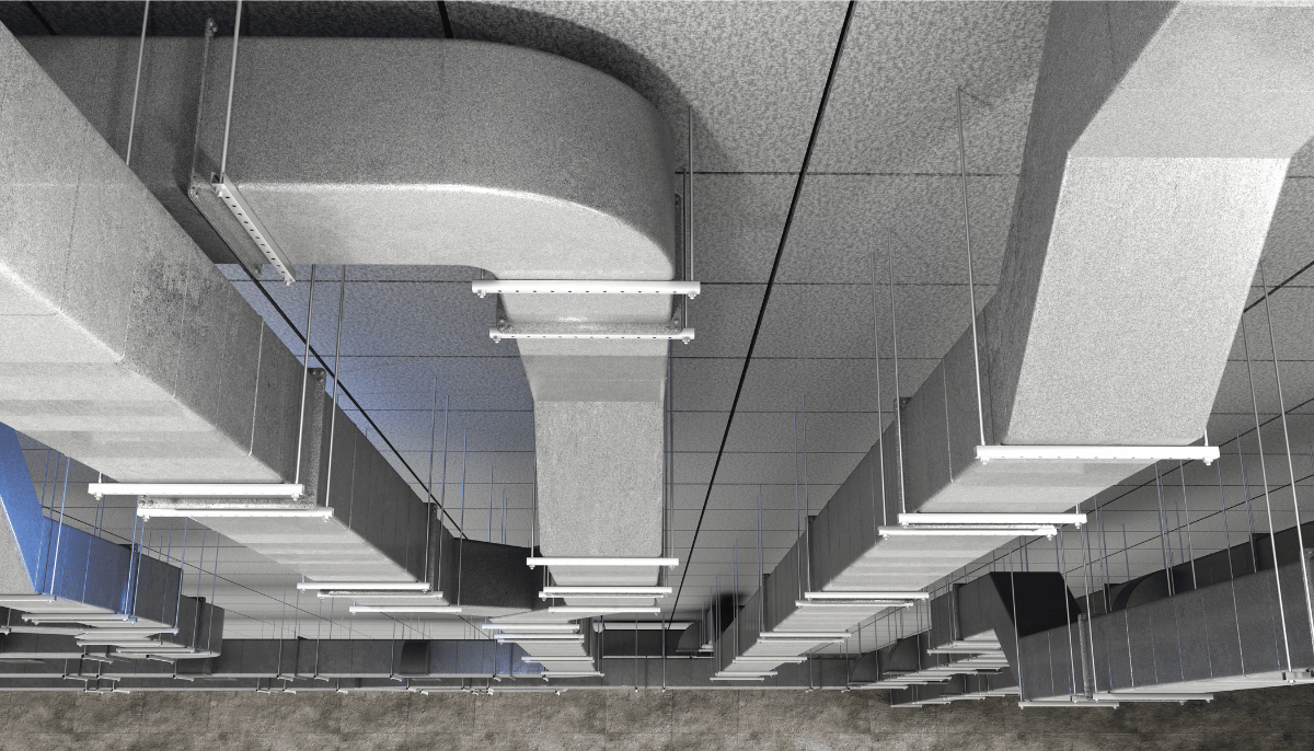 Commercial HVAC in an industrial building