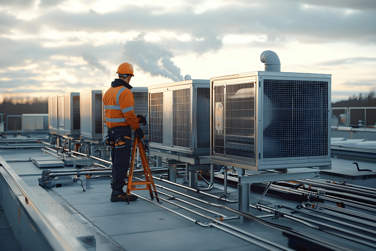 A commercial HVAC technician